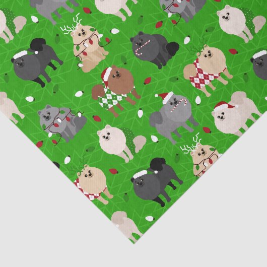 kerstpapier voor pomeranians tissuepapier (Detail)