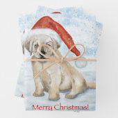 kerstpapier voor puppy's inpakpapier vel (In situ)