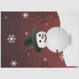 kerstpapier voor Red Snowman Winter Scene Tissuepapier