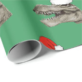 kerstpapier voor Santa Dinosaur T-Rex Cadeaupapier (Rol Hoek)