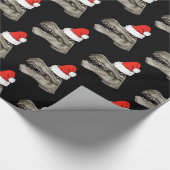 kerstpapier voor Santa Dinosaur T-Rex Cadeaupapier (Hoek)