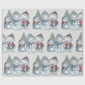 kerstpapier voor Snowman en Vrienden Cadeaupapier (Vlak)