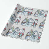 kerstpapier voor Snowman en Vrienden Cadeaupapier (Uitgerold)