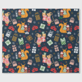 kerstpapier voor spoelen/eekhoorntjes cadeaupapier (Vlak)
