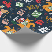 kerstpapier voor spoelen/eekhoorntjes cadeaupapier (Hoek)