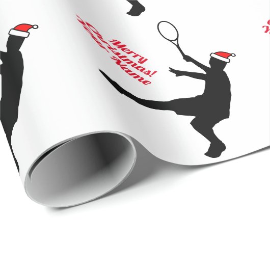 kerstpapier voor tennisspeler & coach cadeaupapier (Rol Hoek)
