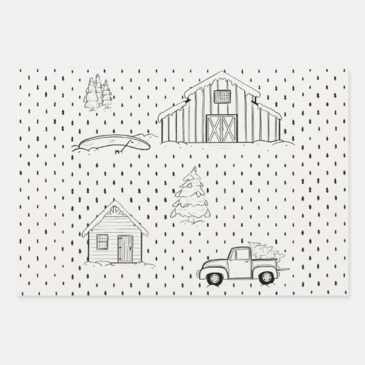 kerstpapier voor warenhuis inpakpapier vel (Voorkant)