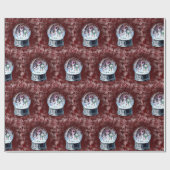 kerstpapier voor Wereldbol van glas Snowman Cadeaupapier (Vlak)