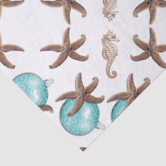 kerstpapier voor Zeeen met staarten Tissuepapier (Detail)