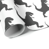 kerstpapier voor zwarte en witte dinosaurus cadeaupapier (Rol Hoek)