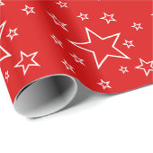 kerstpapier - Witte sterren Cadeaupapier (Rol Hoek)