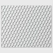 kerstpapier — zwarte holly Wrapping Pape Cadeaupapier (Vlak)