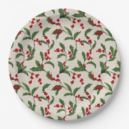 Kerstpapierbord Papieren Bordje (Voorkant)