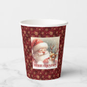 Kerstpapieren bekers met leuke Kerstman Rudolph (Achterkant)