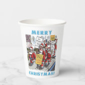 Kerstpapieren bekers met Santa Strike (Voorkant)