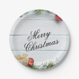 Kerstpapieren bord – Feestelijke vakantietafelserv