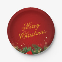Kerstpapieren bord – Feestelijke vakantietafelserv