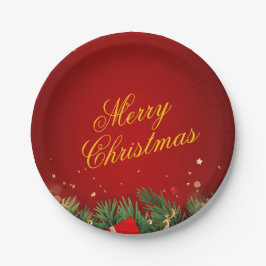 Kerstpapieren bord – Feestelijke vakantietafelserv