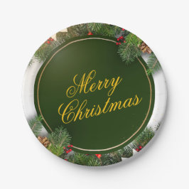 Kerstpapieren bord – Feestelijke vakantietafelserv