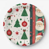 Kerstpapieren bord – Kerstman en feestdagen (Voorkant)