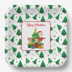 Kerstpapieren borden papieren bordje