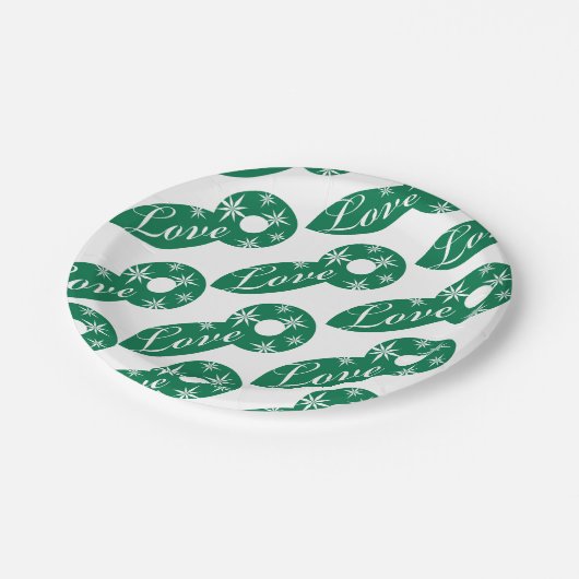 kerstpapieren Borden, prettige kerstliefde Papieren Bordje (Gekanteld)