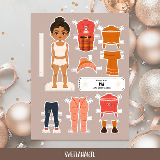 Kerstpapieren Pop Latina Meisje Winterkleren