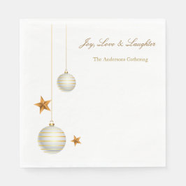 Kerstpapieren servet met dennenappels & hulst
