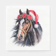 Kerstpapieren servet / mooie Paint horse