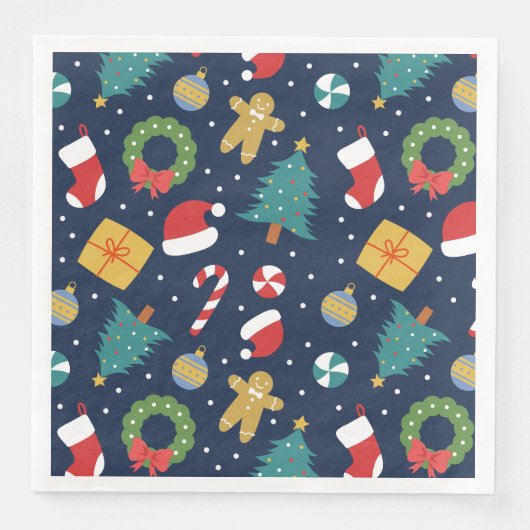 Kerstpapieren servetten Jolly Jumble (Voorkant)