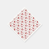 Kerstpapieren servetten Kerstservetten Rood lint (Hoek)