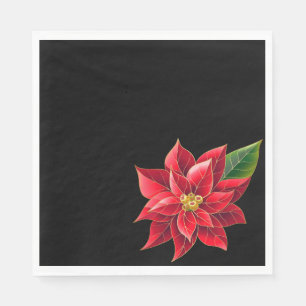 Kerstpapieren servetten Rode Poinsettia's-lunch