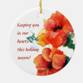 Kerstpapillen drie voor ons hart keramisch ornament (Achterkant)