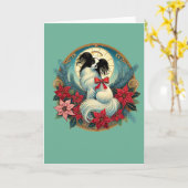 Kerstpapillon Kaart (Gele Bloem)