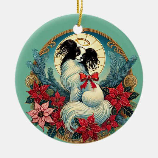Kerstpapillon Keramisch Ornament (Voorkant)