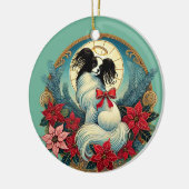 Kerstpapillon Keramisch Ornament (Links)