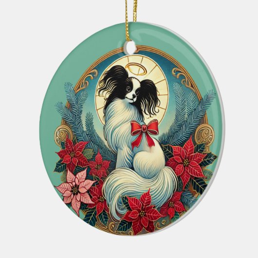 Kerstpapillon Keramisch Ornament (Links)