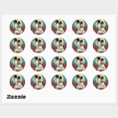 Kerstpapillon Ronde Sticker (Vel)