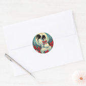 Kerstpapillon Ronde Sticker (Envelop)