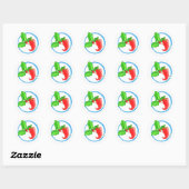 kerstpaprika ronde sticker (Vel)