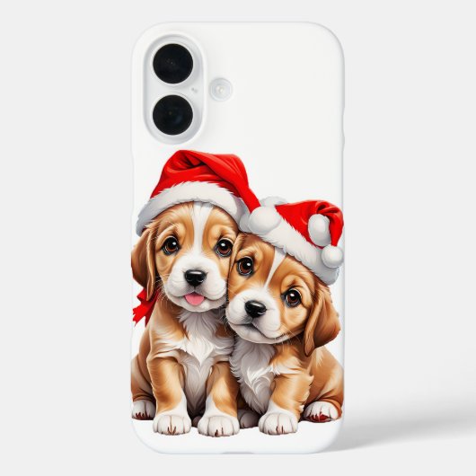 kerstpapuie honden Case-Mate iPhone case (Achterkant)