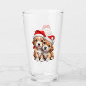 kerstpapuie honden glas (Achterkant)