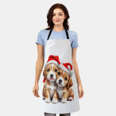 kerstpapuie honden schort (Gedragen)