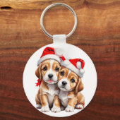 kerstpapuie honden sleutelhanger (Achterkant)