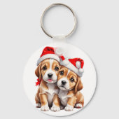 kerstpapuie honden sleutelhanger (Achterkant)