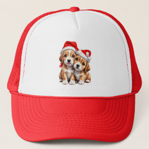 kerstpapuie honden trucker pet