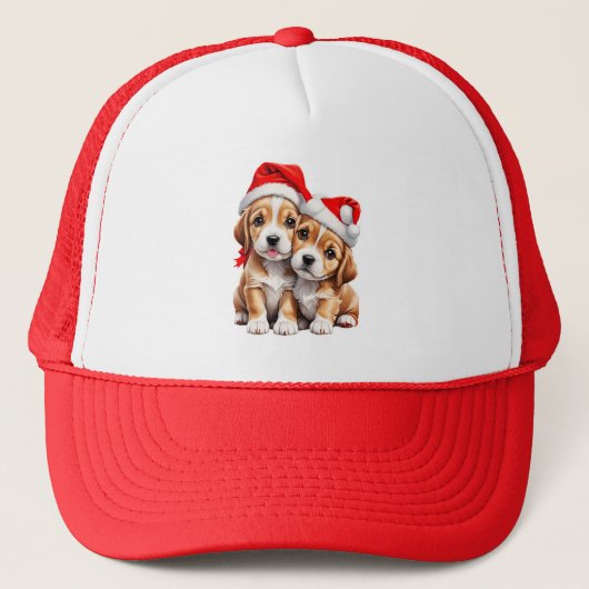 kerstpapuie honden trucker pet (Voorkant)