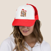 kerstpapuie honden trucker pet (In situ)