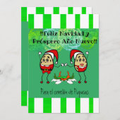 Kerstpara el Comelón Pupusas Feestdagenkaart (Voorkant / Achterkant)