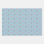 Kerstparade met brandweerauto's inpakpapier vel (Voorkant 3)